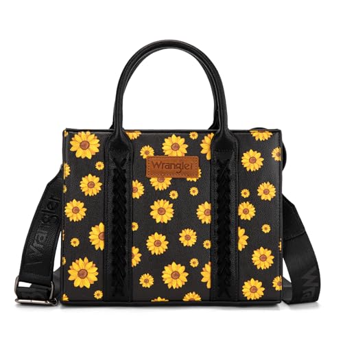 Wrangler Purse for Women Sunflower Medium Tote Bag Handbags Top-Handle WG70-8120D-1DBK