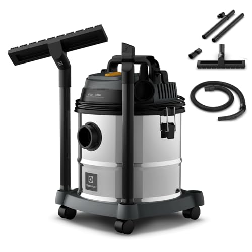 Electrolux Aspirador água pó função sopro compacto liquidos quimicos inox 1800W 20L total 15L util protetor termico GT20i 220V