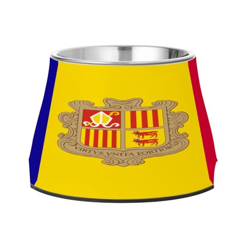 Bol drapeau d'Andorre pour chiens en acier inoxydable amélioré pour petits animaux de compagnie pour manger lentement plato para perro