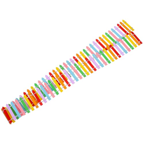 YARNOW Mini Valla de Jardín de Hadas en Miniatura para Decoración Exterior, Madera Resistente 5 Cm de Altura X 90 Cm de Largo, Colorido para Micropaisajes y Proyectos DIY de Jardín