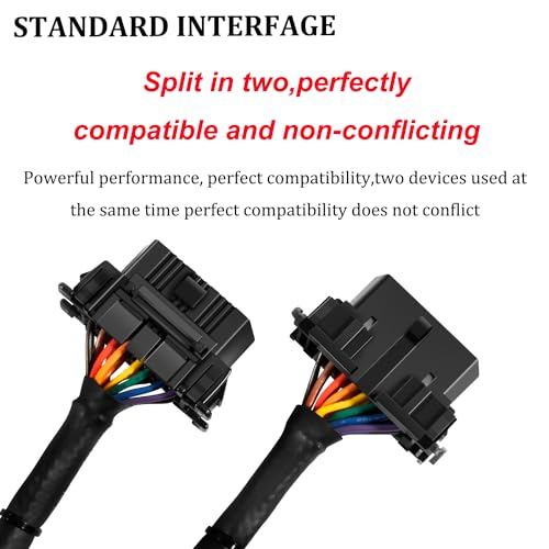 Divisor B6 OBD2 de 16 pines con cable de extensión macho a doble hembra de 30 cm 3