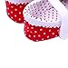 DZT1968® Baby Girl Cloth Soft Sole Round Dot Prewalker Mary Jane Shoes with Flower (S (0-6 Months), Red)