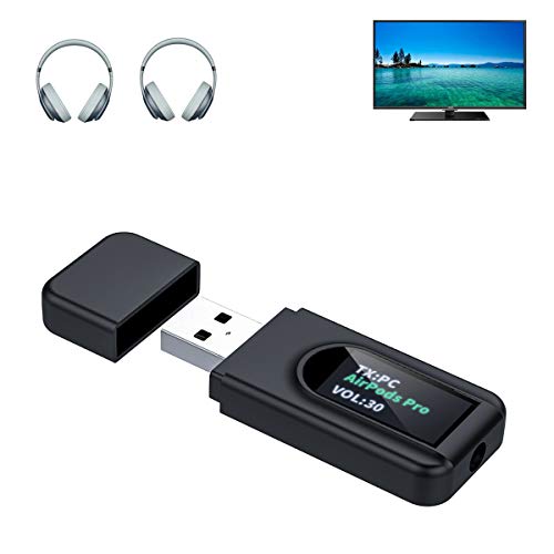 Bluetooth Transmitter for tv,Vikano Bluetooth Receiver Low Latency Adapter with LCD Display,3.5mm Stereo USB Bluetooth tv Transmitter for TV/Car/PC/Bluetooth Headphones/Speakers Bluetooth Transmitter for tv,Vikano Bluetooth Receiver Low Latency Adapter with LCD Display,3.5mm Stereo USB Bluetooth tv Transmitter for TV/Car/PC/Bluetooth Headphones/Speakers