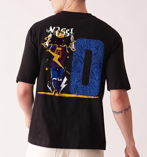 Image of Unisex Cotton Football Graphic Print Oversized Fit T-Shirt