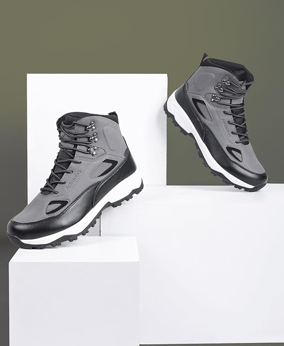 Image of Men Waterproof Trekking Shoes | Mid-High Ankle | Removable Cushion Insole | 4mm Lug Sole | All Weather, Uneven Terrain & Light Rain Hikes | ET1105