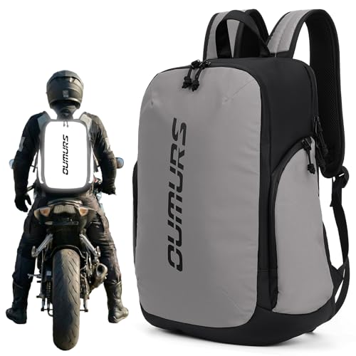 Oumurs Reflective Backpack 1800D Water-resistant Oxford Cloth Backpack Laptop Backpack for Motorcycle, Travel, Cycling, Work, Sport, Hiking, Gym, Black