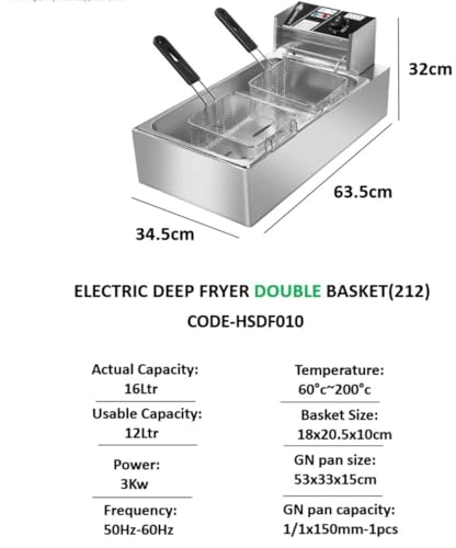 Image of newBasics Deep Fryer Electric Stainless Steel with Variable Temperature Control - (12 Liters)