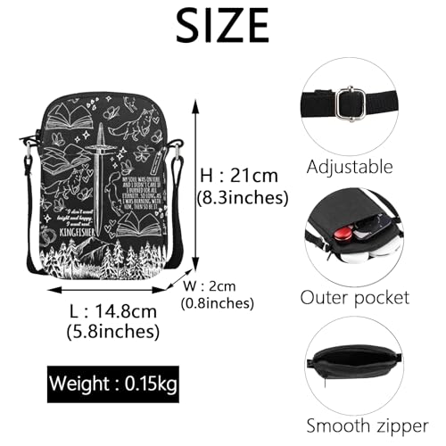 MEIKIUP Fantasy Novel Inspired Crossbody Bag Little Osha Shoulder Bag Fantasy Bookish Merch Fantasy Novel Romantasy Gift4