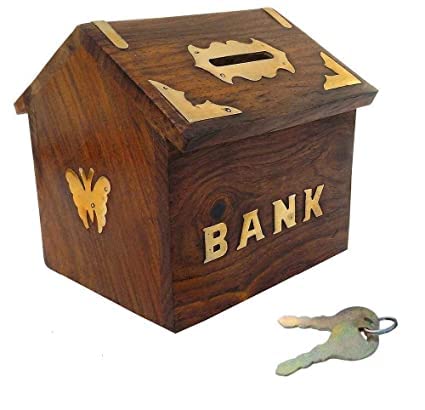 MACKLET Hut Shape Wooden Money Box with Lock Piggy Bank Coin Box Children Gifts, Brown (B0B8VM6MWJ) Amazon Price History, Amazon Price Tracker