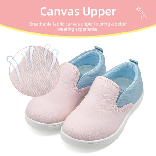 Kids Shoes Canvas Sneakers Kids Slip on Wide Toe Box Barefoot Shoes Comfortable Lightweight Running Tennis Athletic Sports Sneakers for Boys Girls4