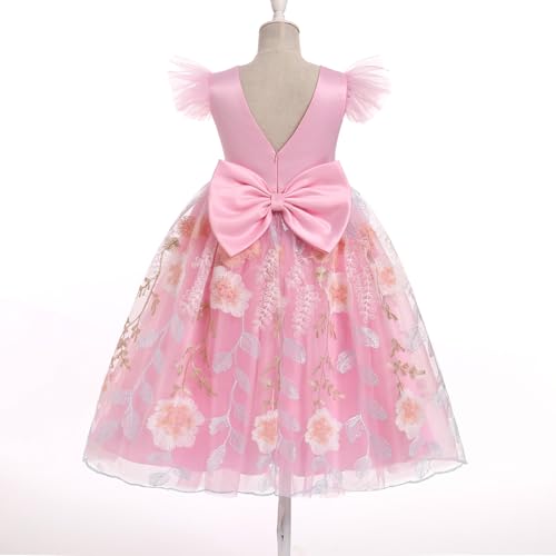 IBTOM CASTLE Butterfly Dress for Toddlers Girls Floral Embroidery Princess Dress Flutter Sleeve Ruffle Tutu Dress Ball4