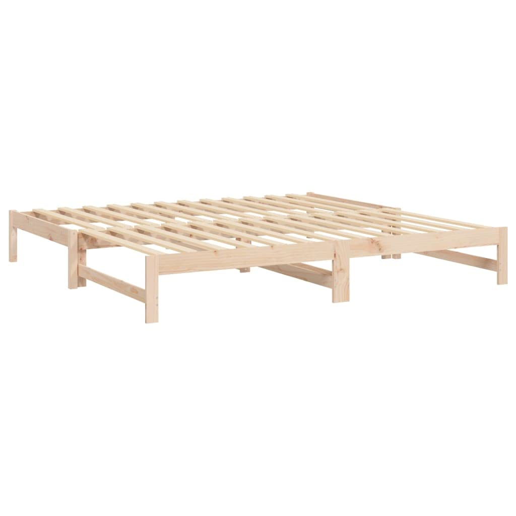 vidaXL Tagesbett Ausziehbar Sofa Gästebett Sofabett Bett Bettsofa Holzbett Schlafsofa Ausziehbett Bettgestell 2X(80x200) cm Massivholz Kiefer