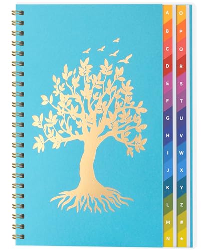 ZXHQ Passwortbuch mit bunten Registertabs 168 Seiten Deutsch Spiralgebundener Passwort-Organizer für Internet-Adressen Benutzernamen und Logins (21 × 14 5 cm) Türkis
