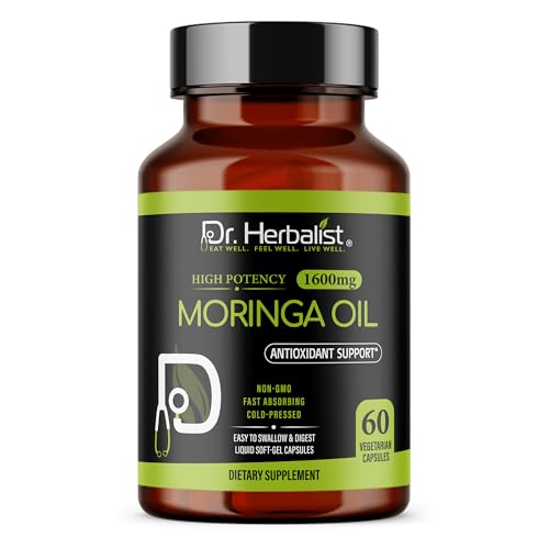 Image of Dr. HERBALIST Moringa Oil Softgels 1600mg, Cold Pressed, Halal 60ct