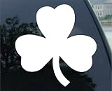 Crawford Graphix Irish Shamrock White Sticker Decal Ireland Laptop Die-Cut White Sticker Decal (5.5"