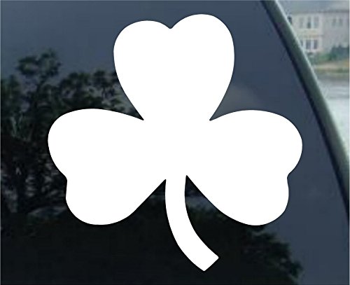 Crawford Graphix Irish Shamrock White Sticker Decal Ireland Laptop Die-Cut White Sticker Decal (5.5" White) #TOP2