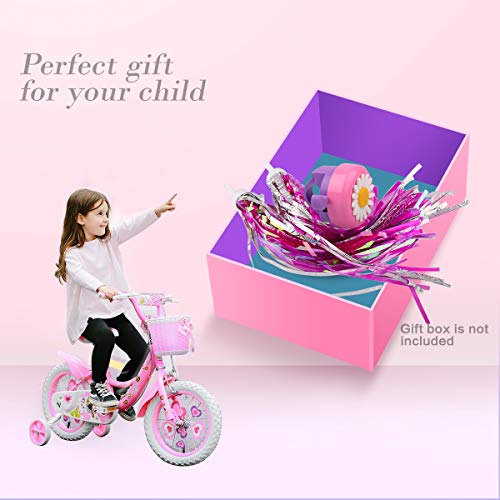 U-LIAN Kids Streamers and Bike Bell for Girls-1 Pack Flower