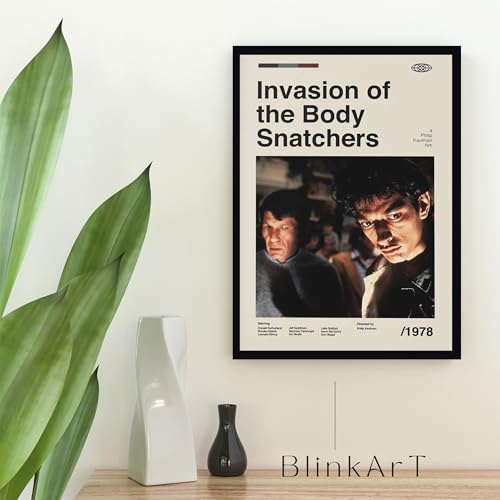 Image of BLINKART Invasion Of The Body Movie Poster Frame 12x18 Inch | Premium 300 GSM Paper Wall Print | Mid Century Vintage Film Artwork for Home, Bedroom, Living Room, Office | Framed Photo Decor