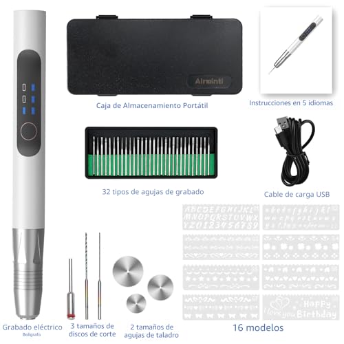 Miniatura 7 de Airminti Grabado Pluma, Lápiz De Grabado Eléctrico, Herramienta De Grabado Inalámbrica Portátil, Grabador De Batería Usb, Grabador Giratorio Portátil Para Grabar Joya