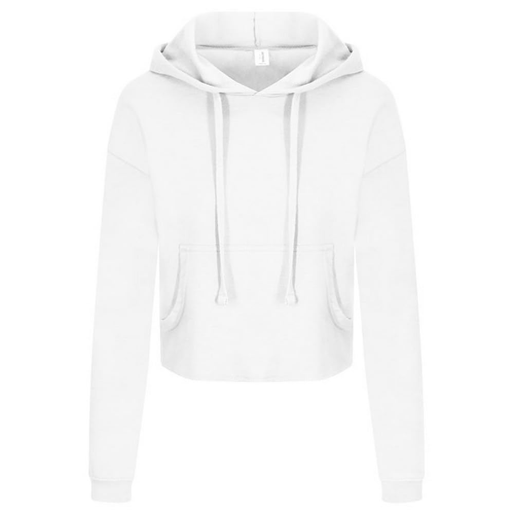 AWDis Just Hoods JH016 Ladies Cropped Hoodie - Arctic White - M