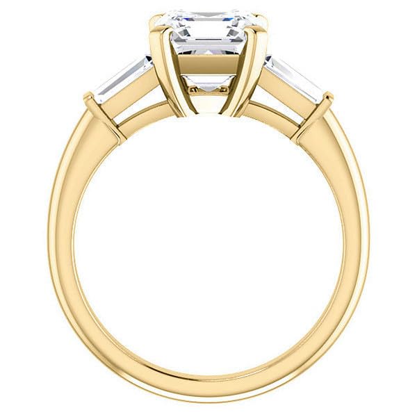 Generic 3.00 CT Asscher Cut Colorless Simulated Diamond Engagement Ring, Wedding/Bridal Ring, Sterling Silver Unique Vintage Antique Anniversary Promise Rings for Her, white4