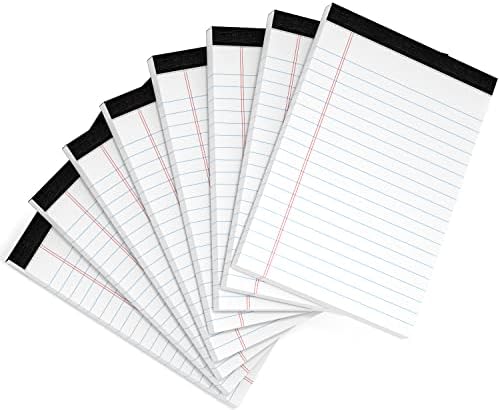 Legal Pads 4x6 Inch College Ruled Small Notepads Writing Note Pads for Work Study Taking Notes To do List, 30 Sheet/Pad Tear-Off Lined Paper Pads Memo & Scratch Pads for Office Home Car School, 8 Pack