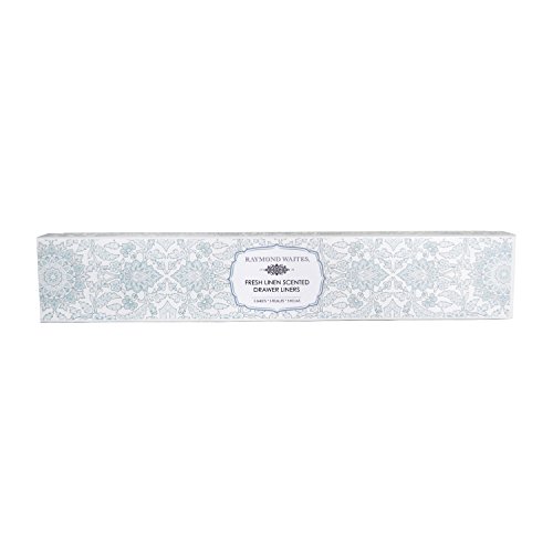 Raymond Waites Scented Drawer Liners for Dresser, Linen Closet Shelves, 5 Scented Sheets (Fresh Linen)