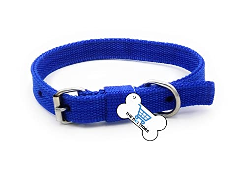Image of Dog Training Lead 10.FT Long Rope Cotton Nylon Webbing Recall Obedience Line Leash for Pet Best for Small to Medium Breed Dogs (10.Feet Leash & Collar 0.75 inch, Blue)