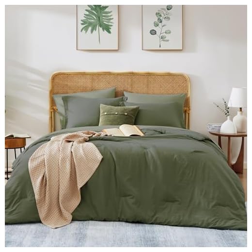 WRENSONGE Olive Green Twin XL Comforter Set, 5 Pcs Soft Dark Green Comforter Set - Twin Comforter, Fitted Sheet, Flat Sheet, 2 Pillow Shams, 2 Pillowcases, Warm Bedding Set All Season