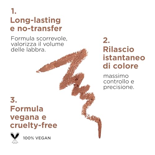 NABLA Close-Up Lip Shaper Nude moyen chaud | Crayon à lèvres crémeux et coulissants avec haute pigmentation pour effet volume | longue durée de vie, sans transfert, imperméable et végétalien – vue 3