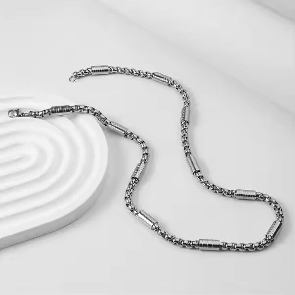 Image of THE MEN THING Chain for Men, Luxury Pure Titanium Steel Chain | Silver Stainless Steel Chain | Necklace Jewellery for Men & Boys