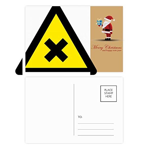 Lot de 20 cartes postales Père Noël avec symbole avertissement jaune et noir triangle