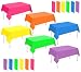 Whaline 24Pcs Neon Color Plastic Tablecloth 6 Fluorescent Colors Rectangle Table Cover Waterproof Table Cloth for Picnic Wedding Party Decoration Supplies, 54 x 108 Inch