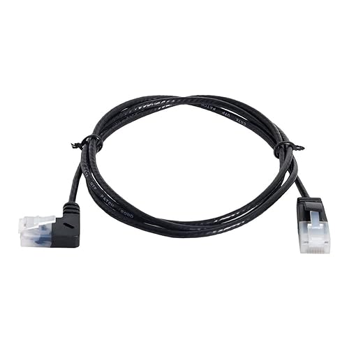 Vista 12 de xiwai Cable Ethernet Cat6 ultradelgado RJ45 en ángulo a recto UTP Cable de conexión de 90 grados Cat6a LAN para portátil router TV Box (6.6 ft)