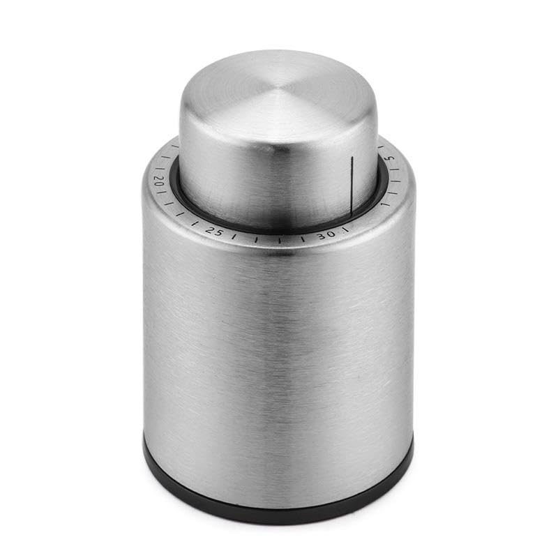 Stainless Steel Wine Stopper Vacuum Seal with Storage Time Scale Keep Fresh 2-Piece Set