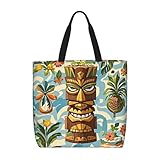 Patrón Tiki Vintage Bolso De Hombro Casual Bolso Bandolera Impermeable Bolsos Para Trabajo Fitness Shopping