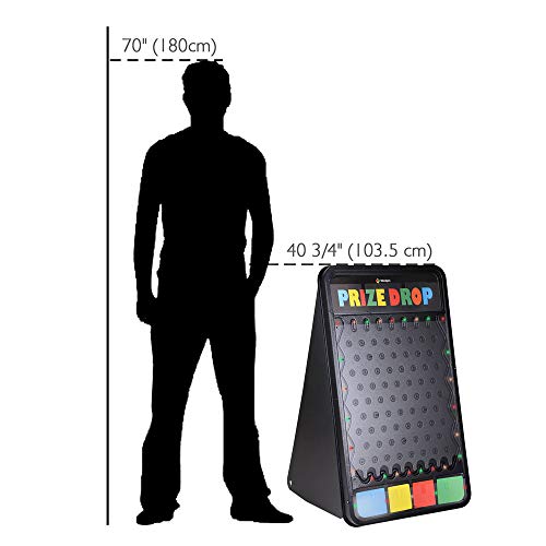 Winspin 41"X25" Prize Drop Plinko Board Foldable Stand Disk Drop Board Game With 12 Playing Pucks For Carnival Tradeshow Party, (With Multi-Colored Led Light) #TOP7