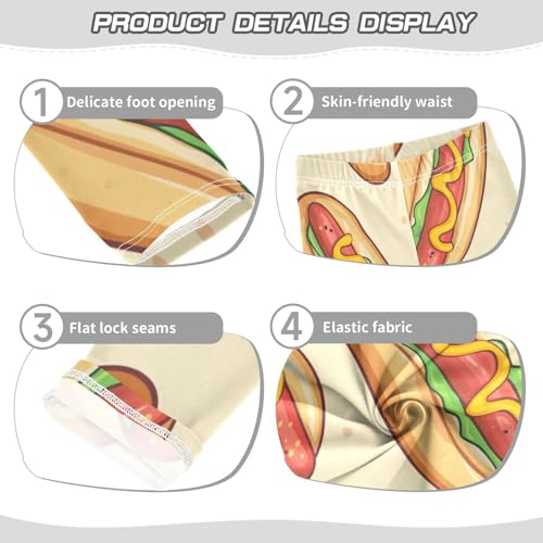 Hot Dog Girls Leggings,Workout Leggings for Girls Toddler Athletic Legging Size for 3-10T3
