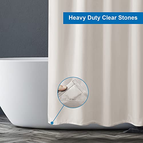 Image of Amazer Khaki Shower Curtain Liner, Khaki Fabric Shower Liner, 2-in-1 Bathroom Shower Curtain and Liner, 12 Grommet Holes, Water Proof, Machine Washable, Hotel Quality, 72 x 72 Inches