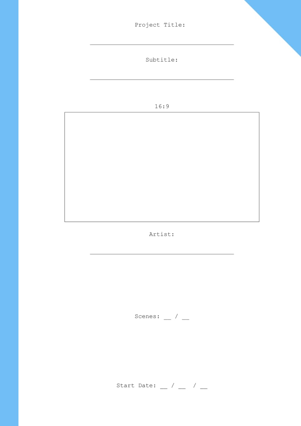 Storyboard Template Book 16:9 : Carnet scénarisation cinéma et dessin vidéo
