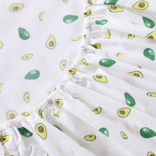 Image of Poppy & Fritz - Full Size Sheet Set, 100% Long-Staple Percale Cotton Bedding, Crisp & Cool, Deep Pockets, Bed Sheets with Matching Fitted Sheet & Pillowcase (Avocados Green)