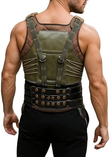LP-FACON Mens BN Vest Costume Cosplay Military Jacket | Winter Shearling Coat Faux Leather