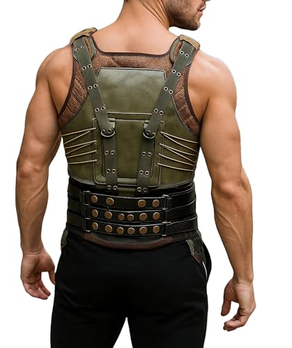 LP-FACON Mens BN Vest Costume Cosplay Military Jacket | Winter Shearling Coat Faux Leather