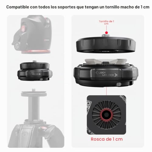 Zapata rápida Manfrotto Xchange con base universal de aluminio para trípode y slider 3