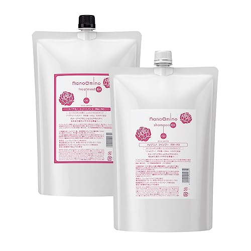 NANOAMINO ナノアミノ サロンシャンプー サロントリートメント コラーゲン配合 美容室専売品 サロン専売品 アミノ酸 ダメージ補修 ナノアミノ RM-RO しっとりタイプ うるおい 大容量 シャンプー&トリートメントセット 1000g(詰替)
