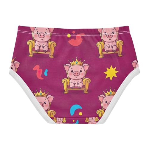 Cute Cartoon Pigs Toddler Girls Panties, Cotton Girls Underwear, 2T–8 Years2
