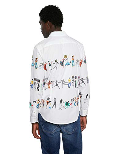 Desigual Cam_ABEL T-Shirt, Bianco, L Uomo