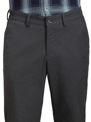 Pantalon stretch coton coupe droite noir finition devant plat soignée - 5