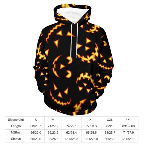 Sweat à capuche visage de citrouille unisexe pull noir S - 2