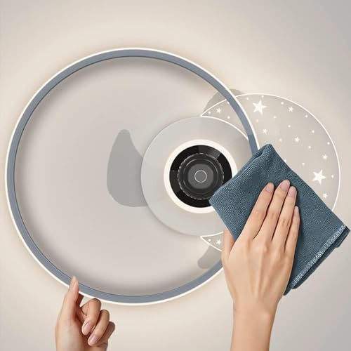 Ventilador de techo con luz LED dorado de 3 velocidades con mando 4